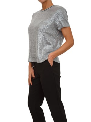Blusa donna Fracomina in tessuto grigio e paillettes in DONNA