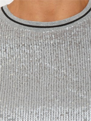 Blusa donna Fracomina in tessuto grigio e paillettes in DONNA
