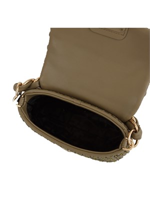 Borsa Le Muse Marella con intreccio e strass verde militare in DONNA