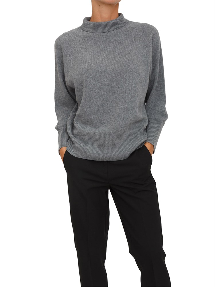 Maglia over Marella in lana e cashmere grigio