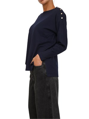 Maglia donna Fracomina in misto viscosa blu con bottoni in DONNA