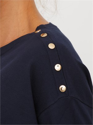 Maglia donna Fracomina in misto viscosa blu con bottoni in DONNA