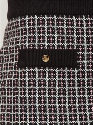 Gonna midi Fracomina in viscosa motivo jacquard geometrico nero in DONNA