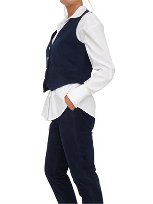 Gilet donna Fracomina in velluto a costine blu in DONNA