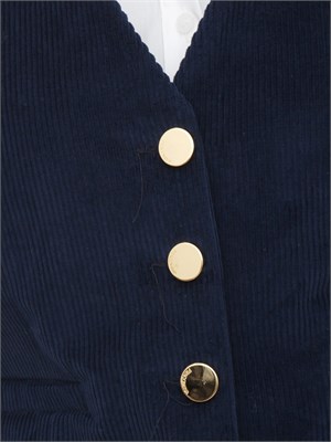 Gilet donna Fracomina in velluto a costine blu in DONNA