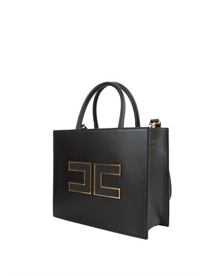 Tote grande nero Elisabetta Franchi con logo in DONNA
