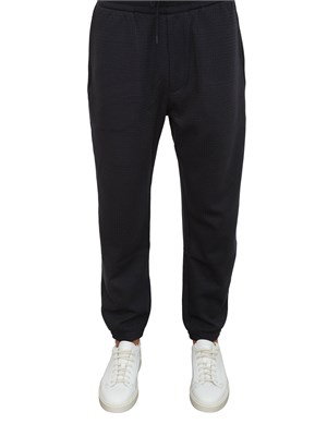 Pantaloni blu Emporio Armani in jersey jacquard misto lyocell ASV in UOMO