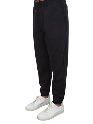 Pantaloni blu Emporio Armani in jersey jacquard misto lyocell ASV in UOMO