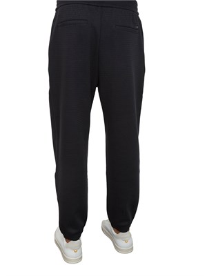 Pantaloni blu Emporio Armani in jersey jacquard misto lyocell ASV in UOMO
