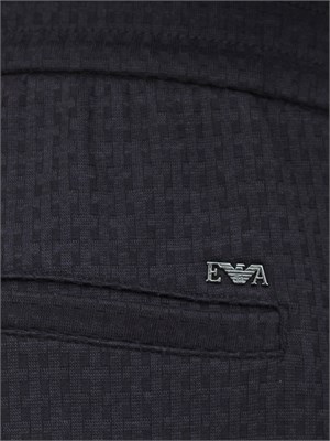 Pantaloni blu Emporio Armani in jersey jacquard misto lyocell ASV in UOMO