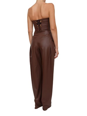 Tuta bustier Elisabetta Franchi con texture nappata marrone in DONNA