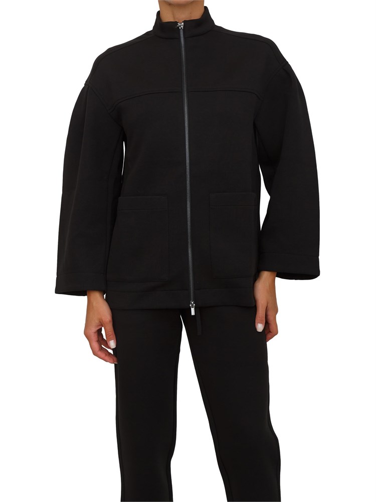 Felpa nera Max Mara MM modello over con spalla scesa
