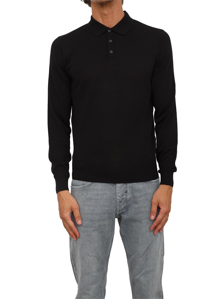 Maglia Antony Morato con colletto regular fit in misto lana super soft nero