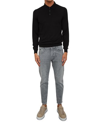 Maglia Antony Morato con colletto regular fit in misto lana super soft nero in UOMO