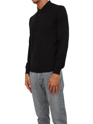 Maglia Antony Morato con colletto regular fit in misto lana super soft nero in UOMO