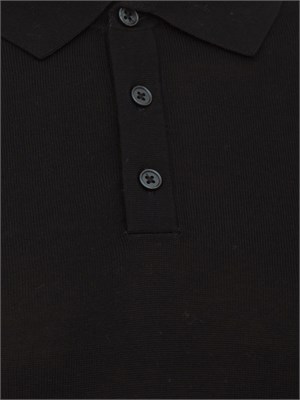 Maglia Antony Morato con colletto regular fit in misto lana super soft nero in UOMO
