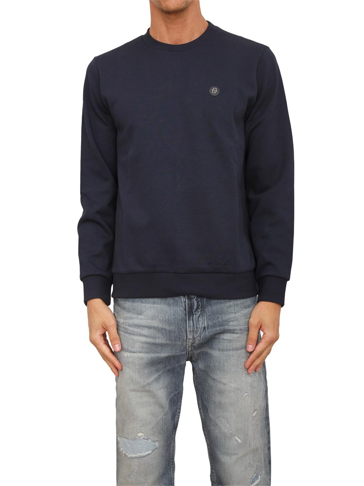 Felpa Boss uomo in cotone blu