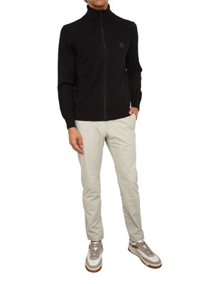 Maglia giubbotto Boss uomo in misto cotone e cashmere nero in UOMO