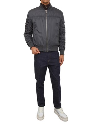 Bomber Richmond X uomo in tessuto grigio con maniche arricciate in UOMO