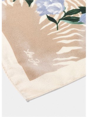 Foulard Liu Jo beige stampa floreale zebrata in DONNA