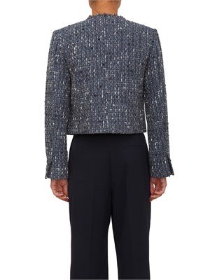 Giacca monopetto Liu Jo donna in bouclÉ blu con perle in DONNA