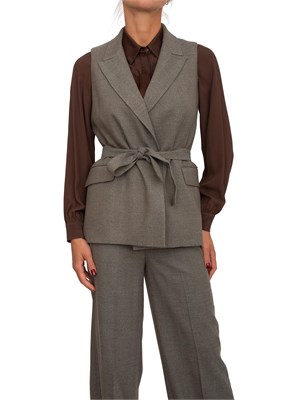 Gilet Liu Jo donna in viscosa stretch motivo chevron grigio marrone in DONNA