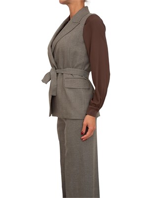Gilet Liu Jo donna in viscosa stretch motivo chevron grigio marrone in DONNA