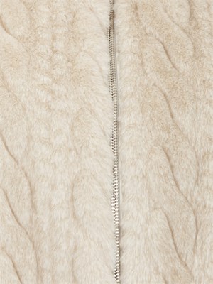 Pelliccia bomber Liu Jo donna in teddy avorio con trecce in DONNA