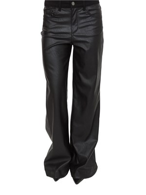 Pantaloni flare Liu Jo in tessuto spalmato effetto pelle nera in DONNA
