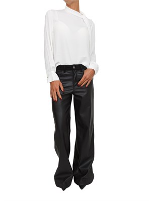 Pantaloni flare Liu Jo in tessuto spalmato effetto pelle nera in DONNA