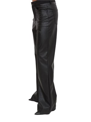 Pantaloni flare Liu Jo in tessuto spalmato effetto pelle nera in DONNA