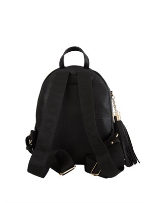 Zaino Liu Jo in ecopelle martellata nera con dettaglio frangia pendente in DONNA