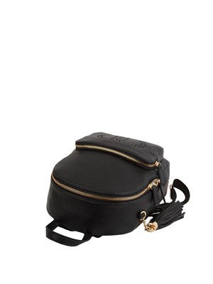 Zaino Liu Jo in ecopelle martellata nera con dettaglio frangia pendente in DONNA