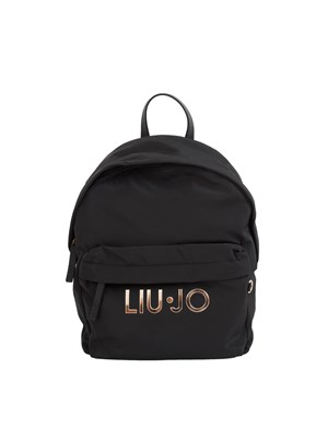 Zaino Liu Jo in nylon nero con logo in DONNA