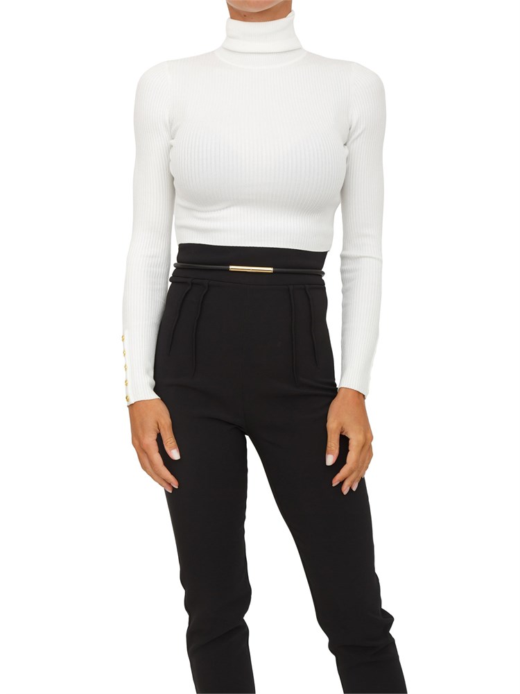 Maglia Elisabetta Franchi in lyocell e seta avorio