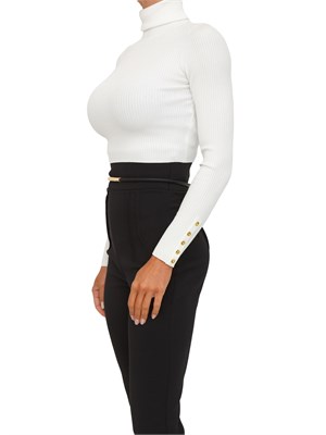 Maglia Elisabetta Franchi in lyocell e seta avorio in DONNA