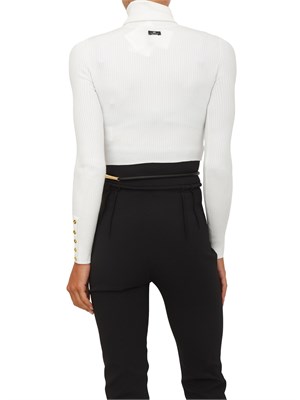 Maglia Elisabetta Franchi in lyocell e seta avorio in DONNA