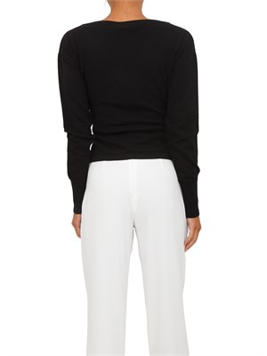 Maglia Elisabetta Franchi in misto cachemire nero con bottoni gioiello in DONNA