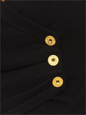 Maglia Elisabetta Franchi in misto cachemire nero con bottoni gioiello in DONNA