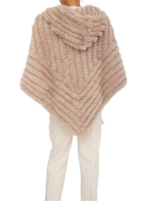 Poncho Blugirl in faux fur taupe con spilla removibile in DONNA