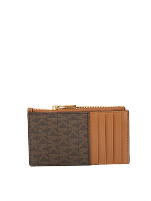 Portacarte Jet Set di Michael Michael Kors in pelle marrone logo in DONNA