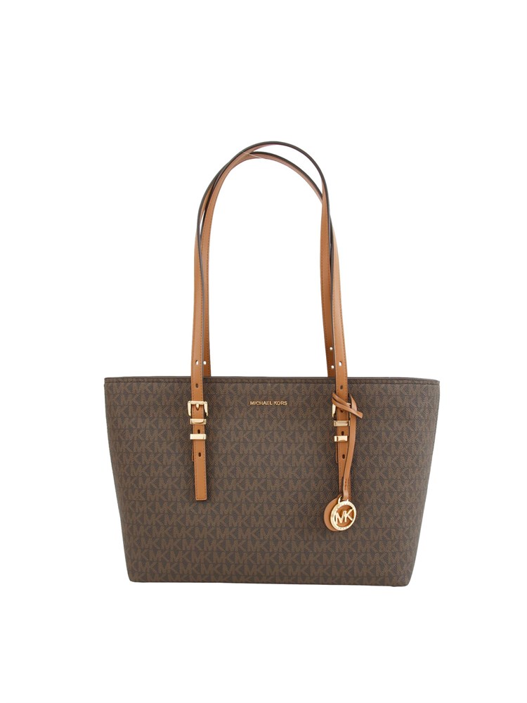 Borsa Quinn di Michael Michael Kors in pelle marrone logo