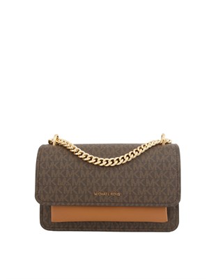 Borsa Claire di Michael Michael Kors in pelle saffiano marrone logo in DONNA