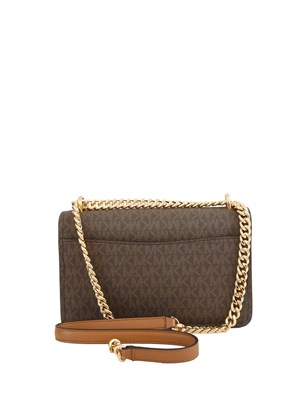 Borsa Claire di Michael Michael Kors in pelle saffiano marrone logo in DONNA