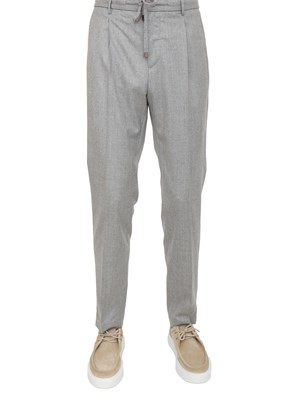 Pantaloni uomo jogger Peserico in flanella grigia in UOMO