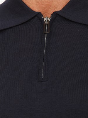 Maglia polo mezza zip Paolo Pecora in lana blu in UOMO