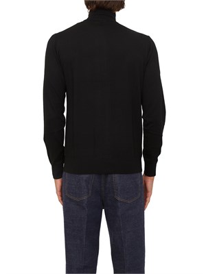 Cardigan Paolo Pecora in lana nera con zip in UOMO