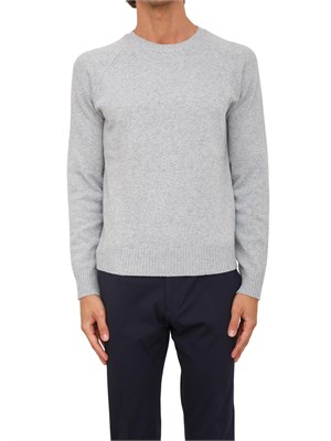 Maglia girocollo Aiace Galassi in lana e cashmere grigio chiaro in UOMO