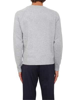Maglia girocollo Aiace Galassi in lana e cashmere grigio chiaro in UOMO