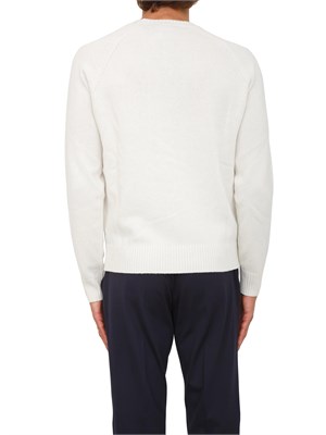 Maglia girocollo Aiace Galassi in lana e cashmere bianco panna in UOMO
